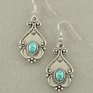 Boho turquoise blue earrings
